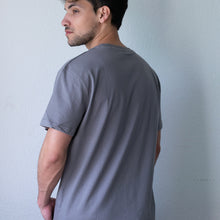 Load image into Gallery viewer, Gray Hemp T-Shirt Rear View
