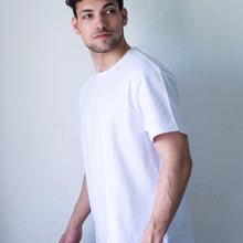 Load image into Gallery viewer, White Hemp T-Shirt Side View
